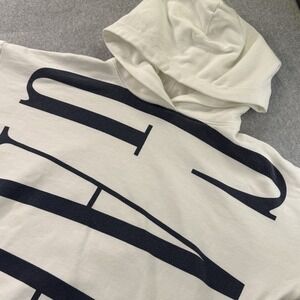 GAP Oversized Logo Hoodie XS White‎ Black Graphic Pullover Sweatshirt Y2K